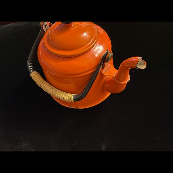 Orange Fall teapot decor. Fall Halloween Thanksgiving Autumn - Picture 2 of 10
